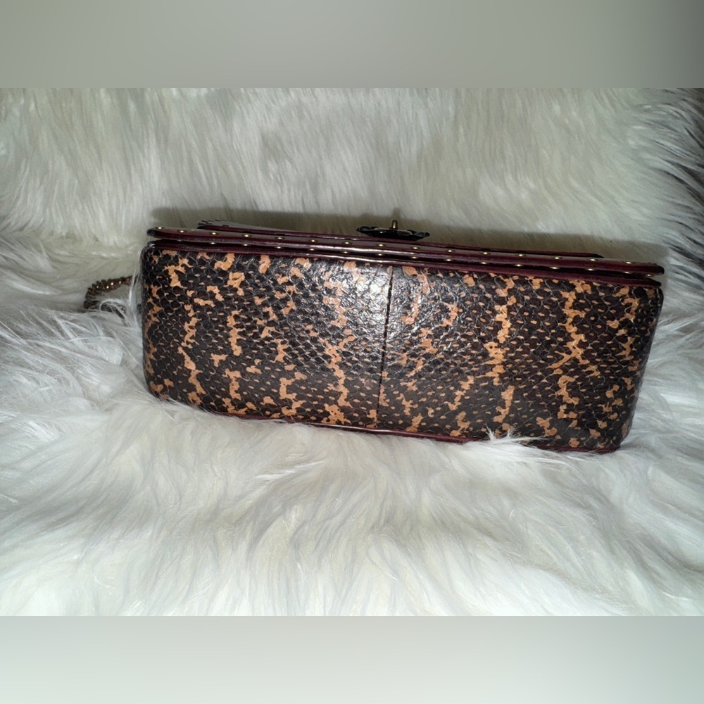 Coach Parker with Rivets and Snakeskin Purse - Picture 9 of 12